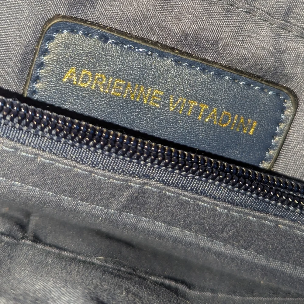 Adrienne Vittadini Faux Leather Navy Crossbody Bag Bag.